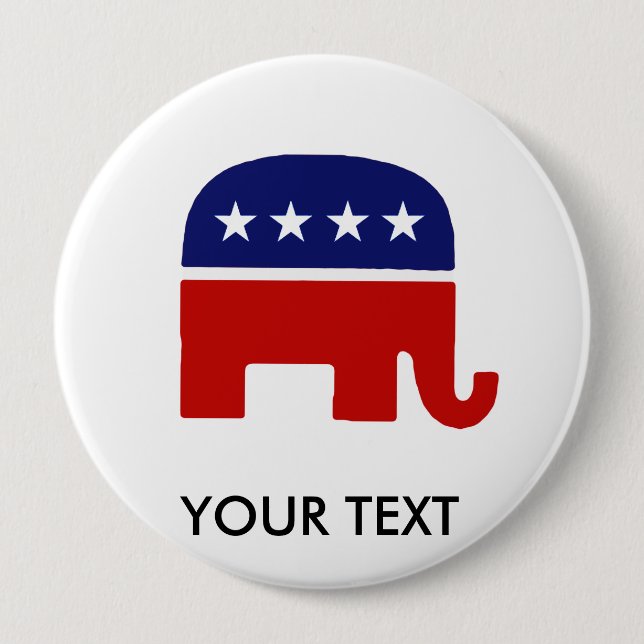 Republican Elephant / GOP Elephant Pinback Button (Front)