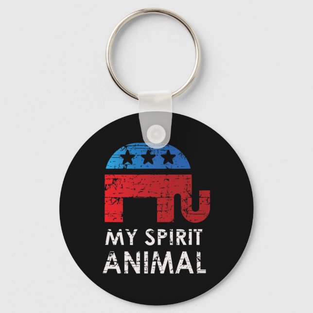 Republican Elephant  Keychain (Front)