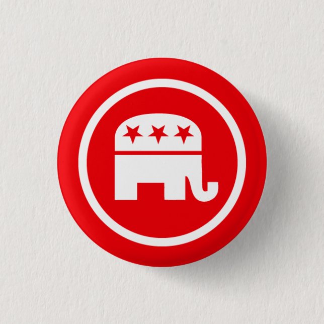 Republican Elephant Logo Button (Front)