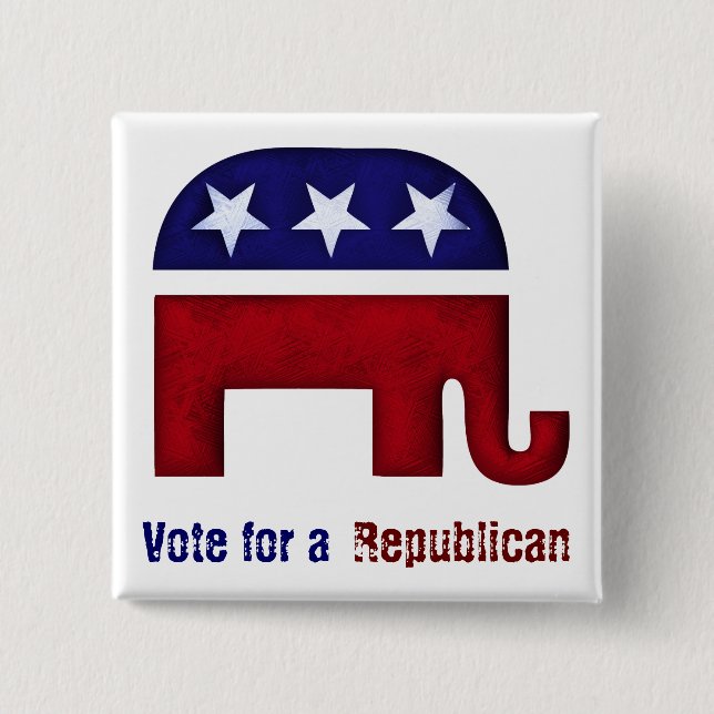 Republican elephant logo button (Front)