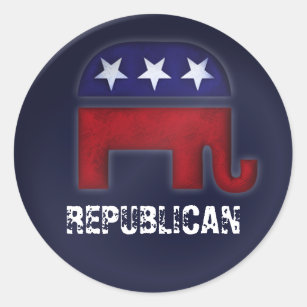 Republican elephant logo classic round sticker