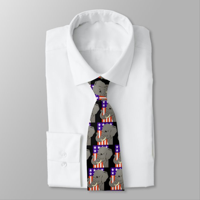 republican elephant neck tie (Tied)