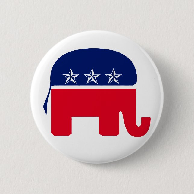 Republican Elephant Pinback Button (Front)