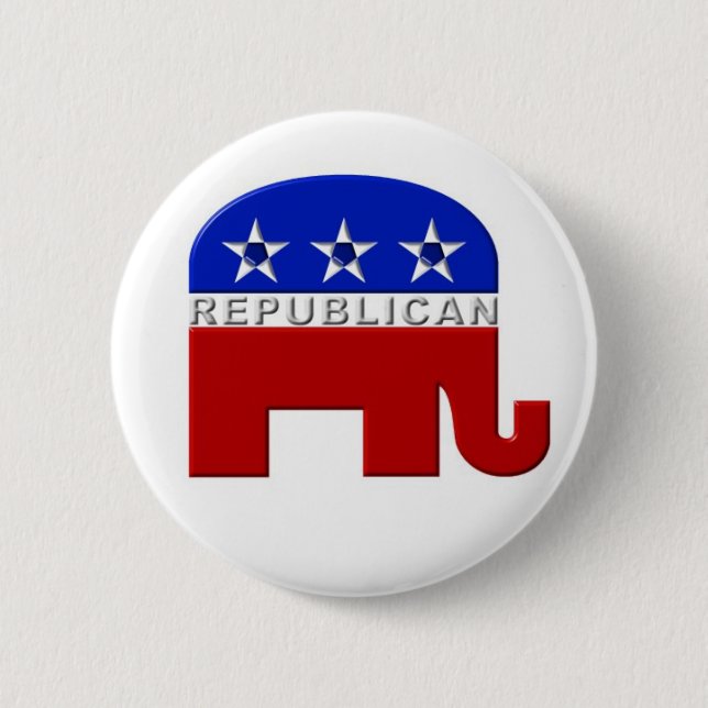 Republican-Elephant Pinback Button (Front)