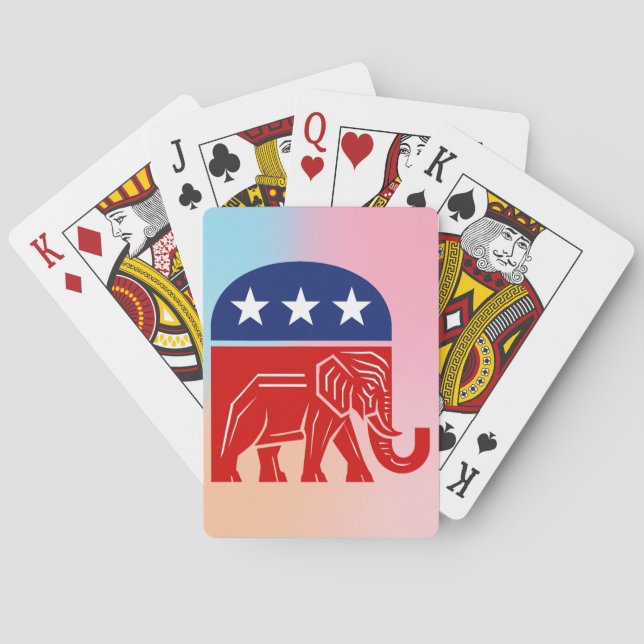 Republican Elephant Political Playing Cards (Back)