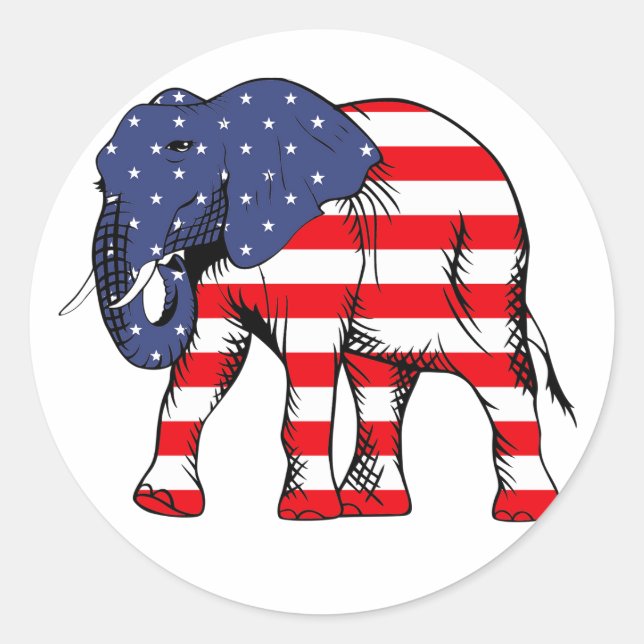 Republican Elephant Republican Party Vote Republic Classic Round Sticker (Front)