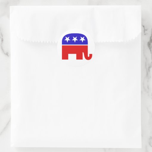 Republican Elephant Round Sticker Zazzle