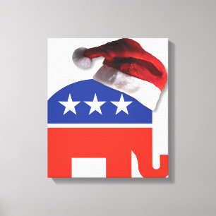 Republican Elephant Santa Claus Canvas Print