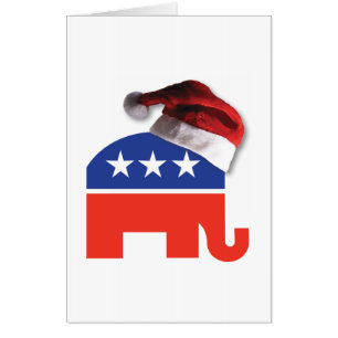 Republican Elephant Santa Claus Card