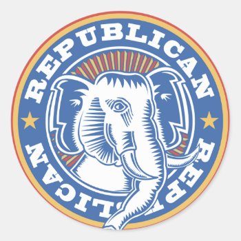 Republican Elephant Stickers by Jamene_Clothing at Zazzle