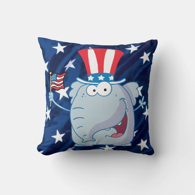 republican elephant tophat pillow (Front)