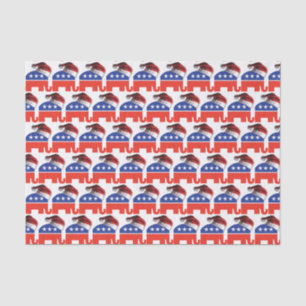 Republican Elephant Wearing Santa Claus Hat Tissue Paper