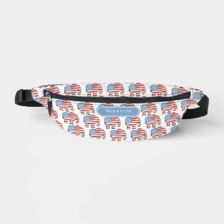 Republican Elephants Pattern American Flag Custom