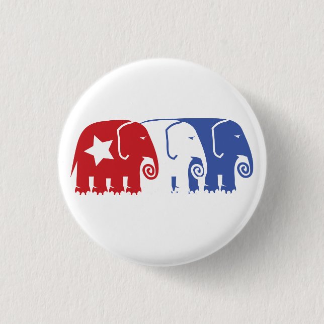 Republican Elephants Pinback Button (Front)