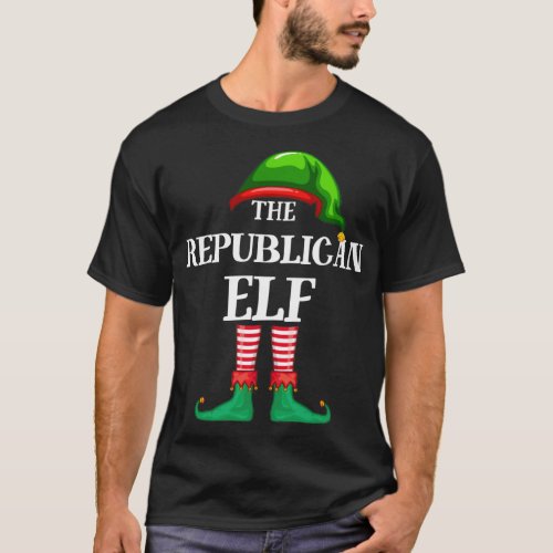 Republican Elf Matching Family Christmas Pajama T_Shirt