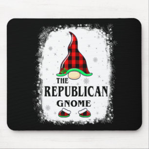 Republican Gnome Buffalo Plaid Matching Family Xma Mouse Pad