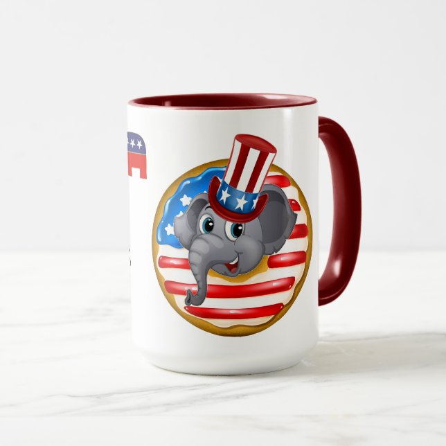 Republican God Bless America Doughnut Mug (Front Right)