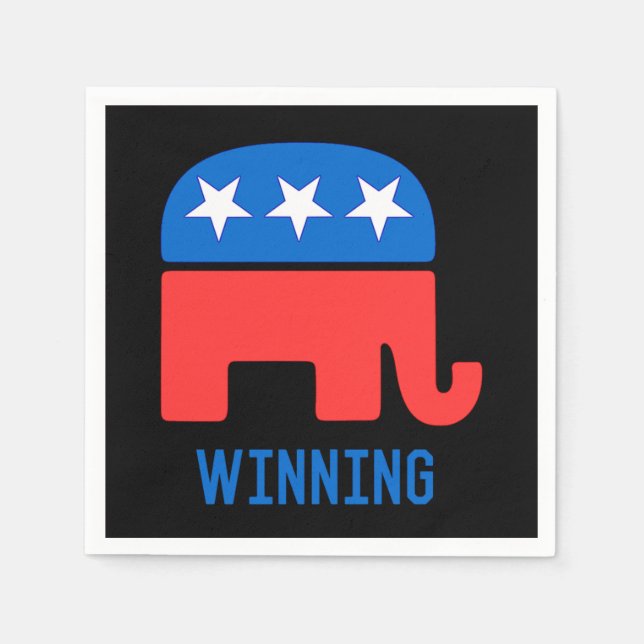Republican GOP Elephant Winning Napkins (Front)
