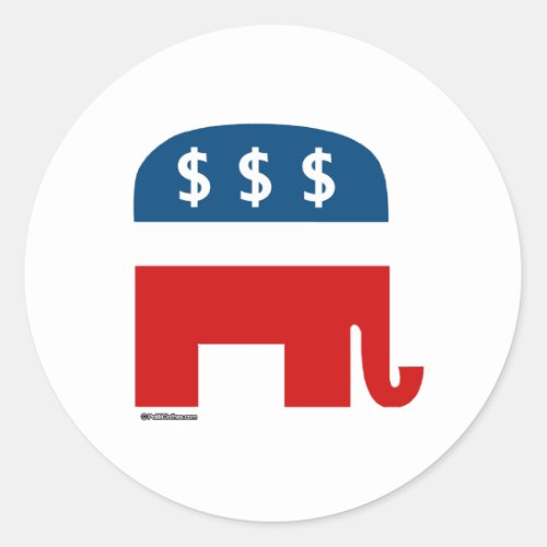 Republican Greed Classic Round Sticker