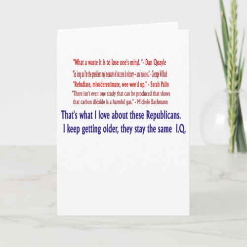 Republican IQ Greeting Card
