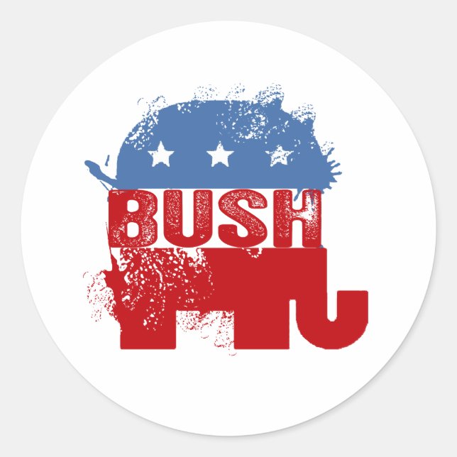REPUBLICAN JEB BUSH CLASSIC ROUND STICKER (Front)