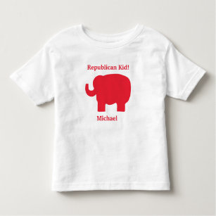 Republican Kid Red Elephant Name Personalized Toddler T-shirt