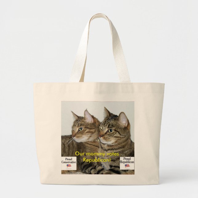 Republican Kitties Large Tote Bag (Front)