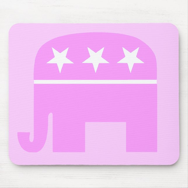 Republican Lady Conservative Woman Pink Elephant Mouse Pad (Front)
