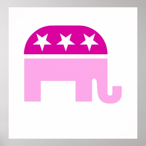 Republican Original Elephant Pink Poster