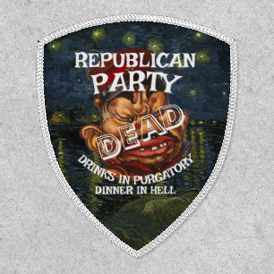 REPUBLICAN PARTY DEAD LF VG HG OBITUARY FUNERAL HG PATCH