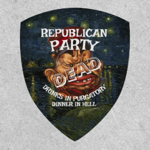 REPUBLICAN PARTY DEAD LF VG HG OBITUARY FUNERAL HG PATCH