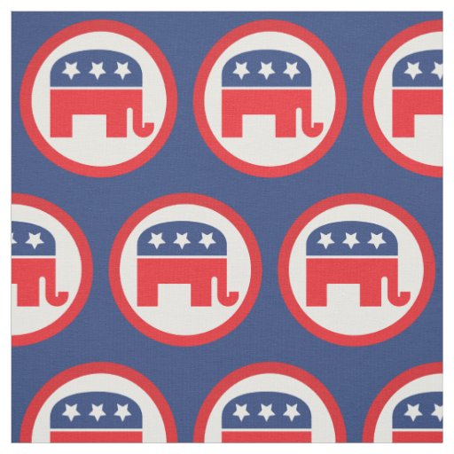 Republican Party Elephant | Red, White & Blue Fabric