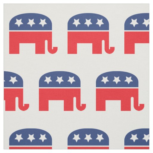 Republican Party Elephant | Red, White & Blue Fabric