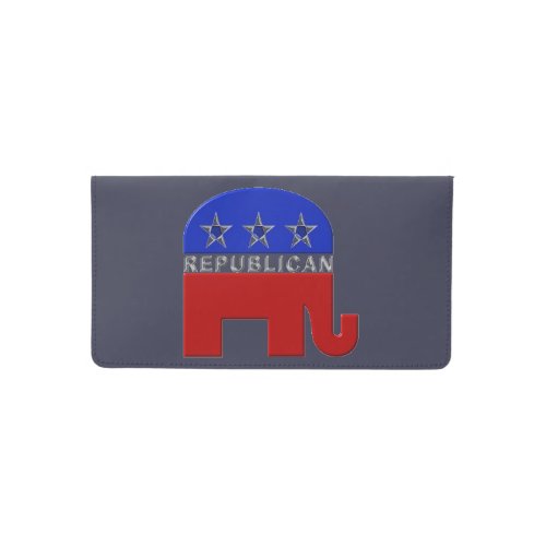 Republican Party Elephant Themed Checkbook Cover