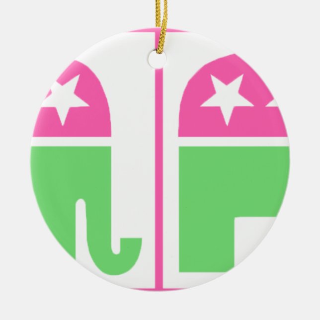 republican party elephant with border ceramic ornament (Front)