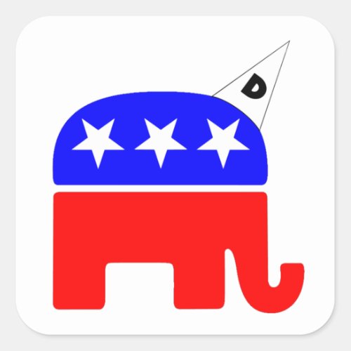 Republican Party Logo Dunce Square Sticker