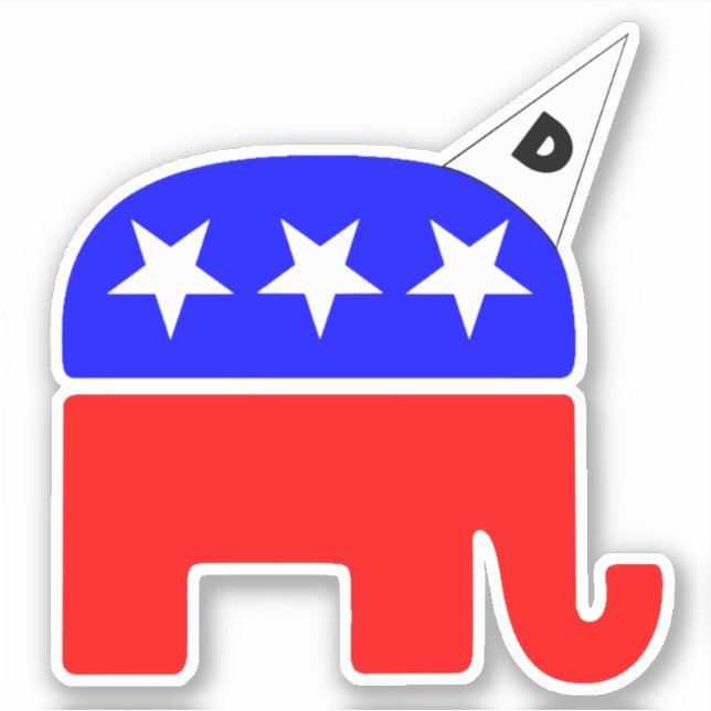 Republican Party Logo Dunce Sticker (Front)