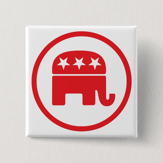 Republican Party Political Symbol (Elephant) Button (Front)