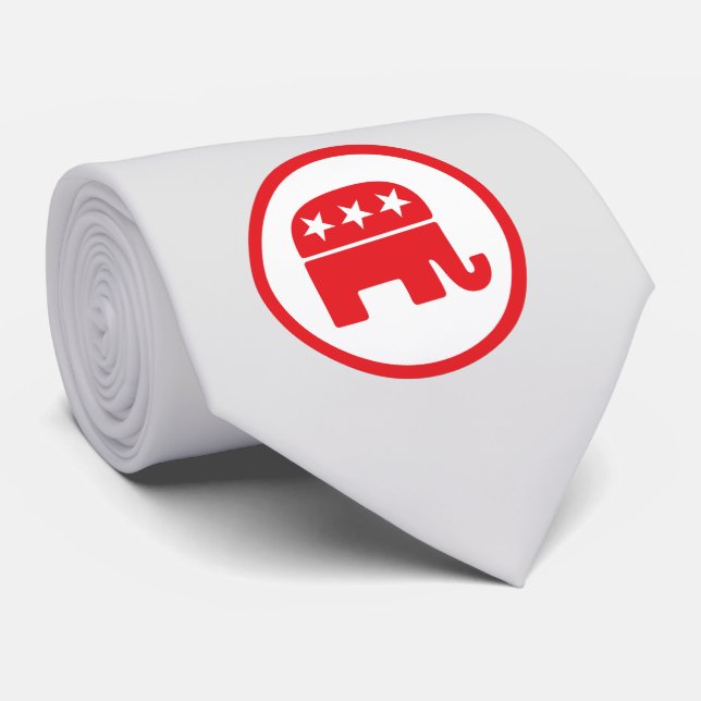 Republican Party Political Symbol (Elephant) Neck Tie (Rolled)