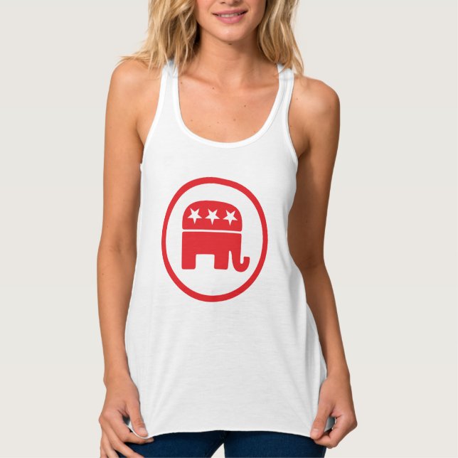 Republican Party Political Symbol (Elephant) Tank Top (Front)