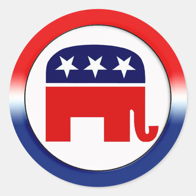 Republican Party Symbol Classic Round Sticker | Zazzle