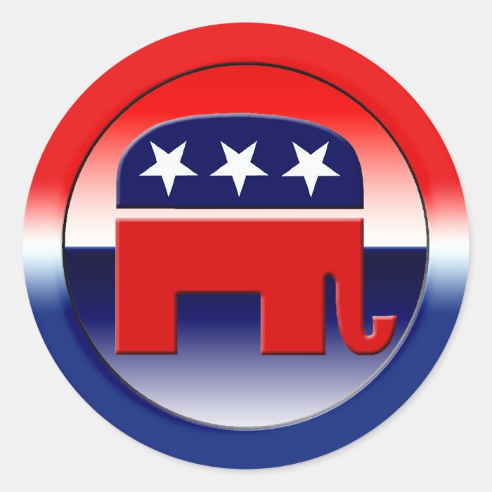 Republican Party Symbol Round Sticker