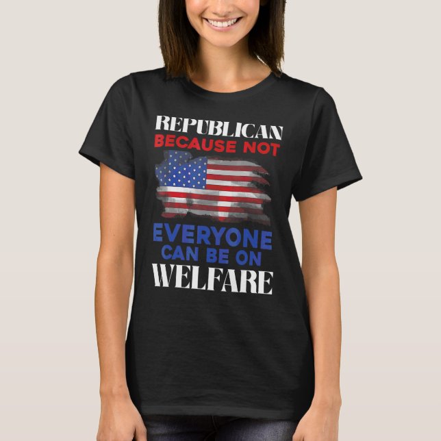 Republican Politics Conservative American Us Flag  T-Shirt (Front)