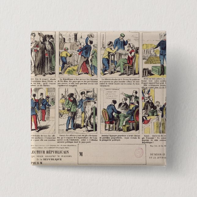 Republican propaganda pinback button (Front)