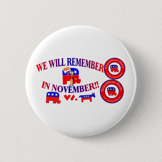 Republican Remember In November Anti ObamaCare Button (Front)