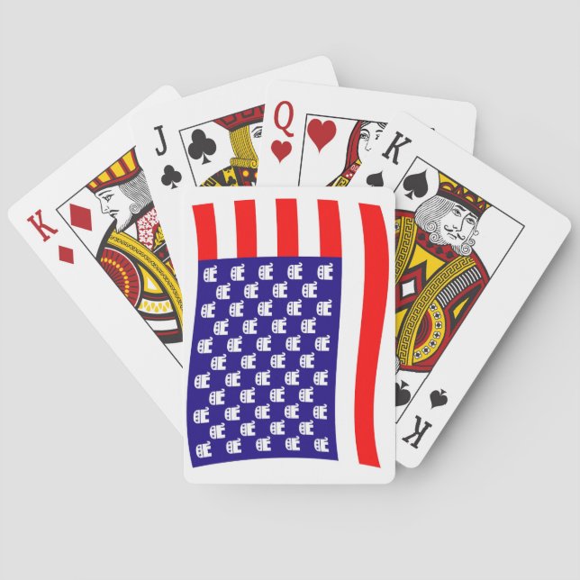 Republican Stars and Stripes Flag Poker Cards (Back)