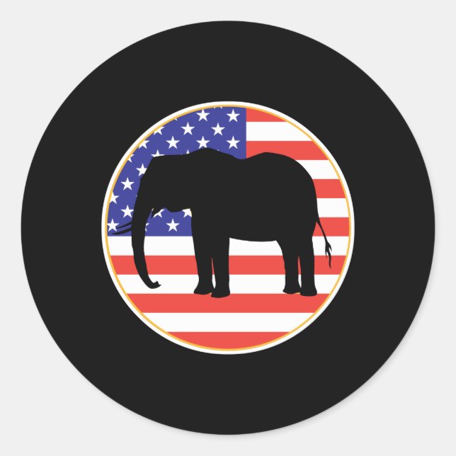 republican symbol elephant design classic round sticker (Front)