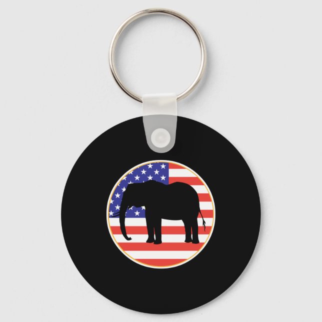 republican symbol elephant design keychain (Front)