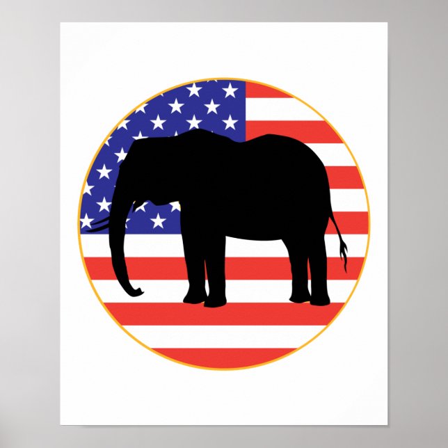 republican symbol elephant design poster (Front)