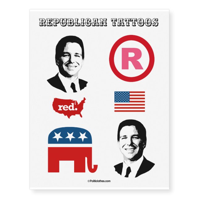 Republican Temporary Tattoos (Front)